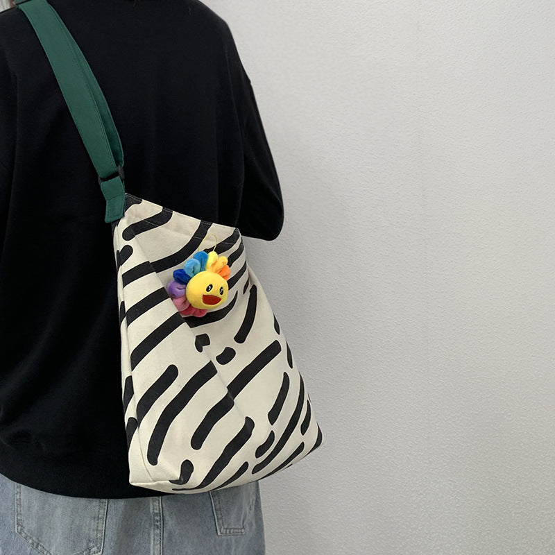 Women's Canvas Portable Large Capacity Class Korean Style Bags