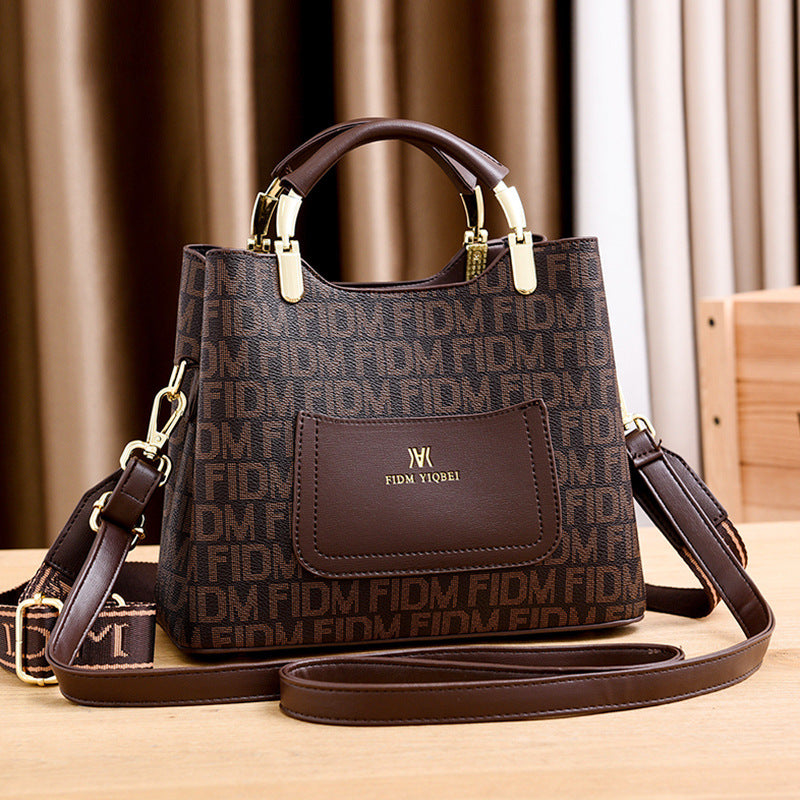 Women's Commuting Retro Alphabet Versatile Large Capacity Crossbody Bags