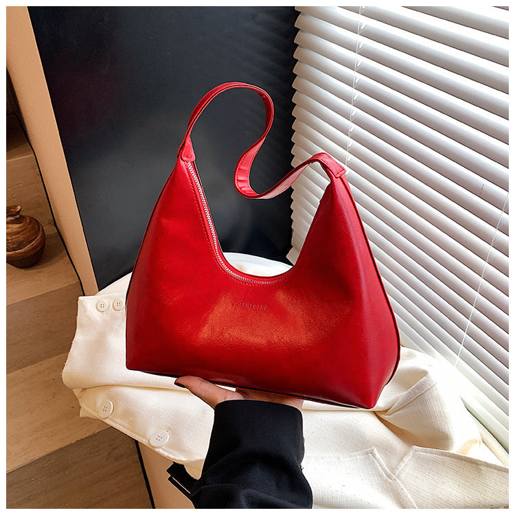Flow Simple Textured Fashion Underarm Western Patent Leather Candy Shoulder Bags