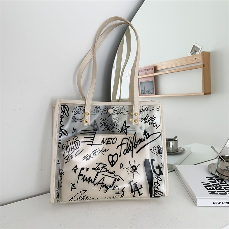 Versatile Transparent Family Waterproof Class Commuter Handbags