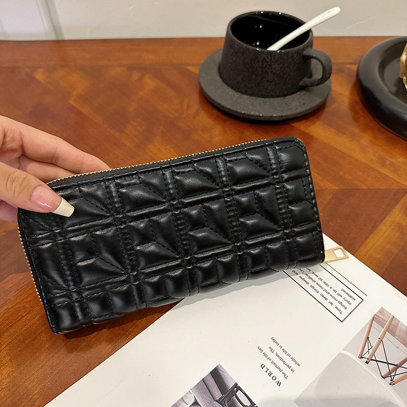 Long Classic Style Rhombus Mobile Large Ladies Wallets