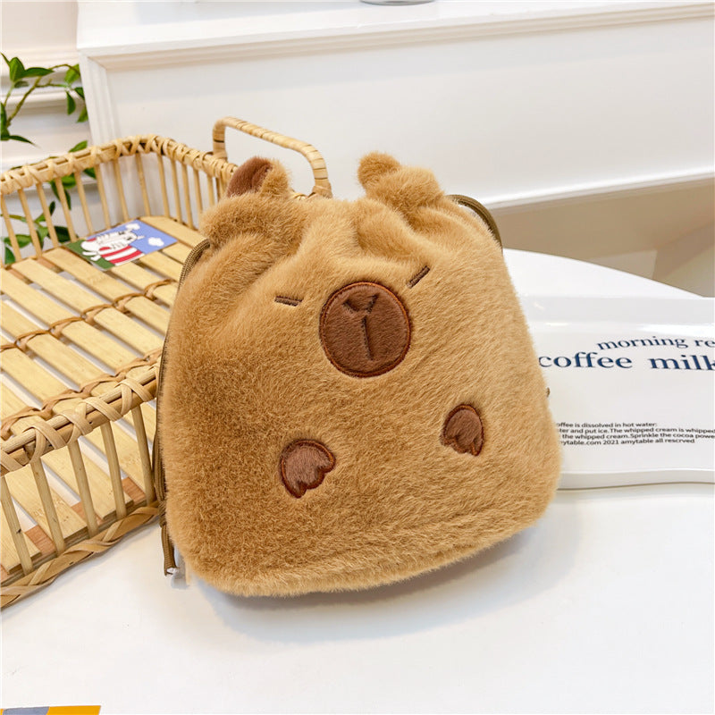 Women's Unique Plush Doll Heart Portable Crossbody Bags