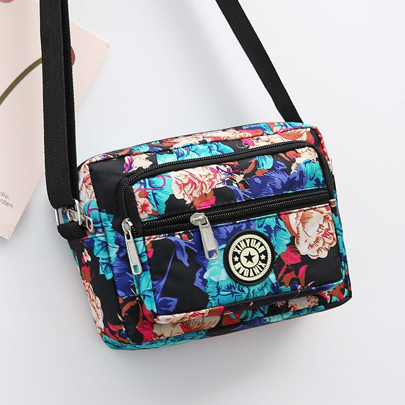 Women's Mother Oxford Cloth Flower Versatile Canvas Crossbody Bags