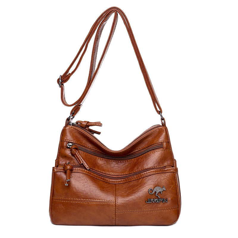 Women's Soft Leather Retro Simple Fashion Large Shoulder Bags