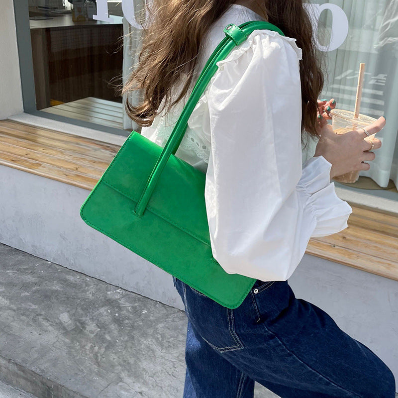 Women's Summer Smooth Leather Flap Minority Texture Shoulder Bags
