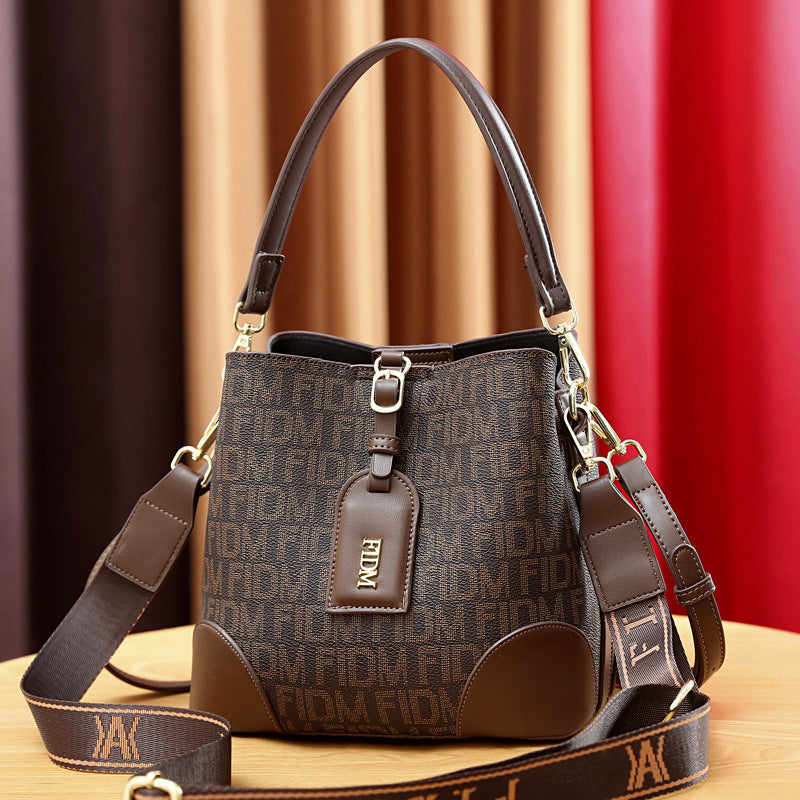 Women's Fashionable Korean Style Soft Leather Bucket Bags