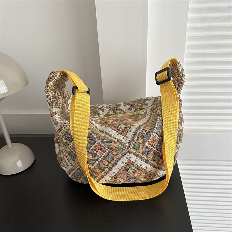 Women's National Fashion Ethnic Style Dumpling Color Crossbody Bags