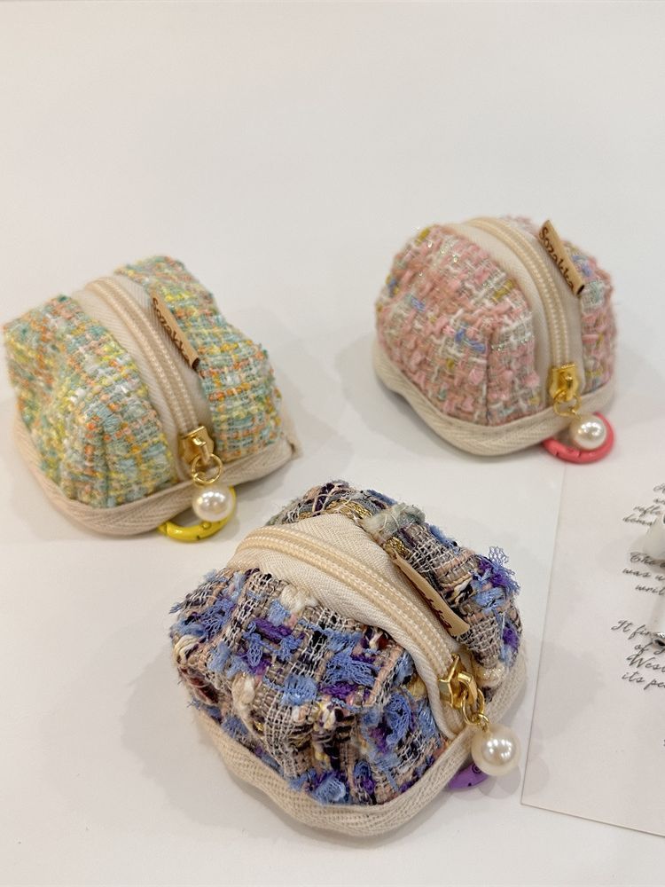 Woolen Plaid For Apple Wireless Headset Protective Coin Purses