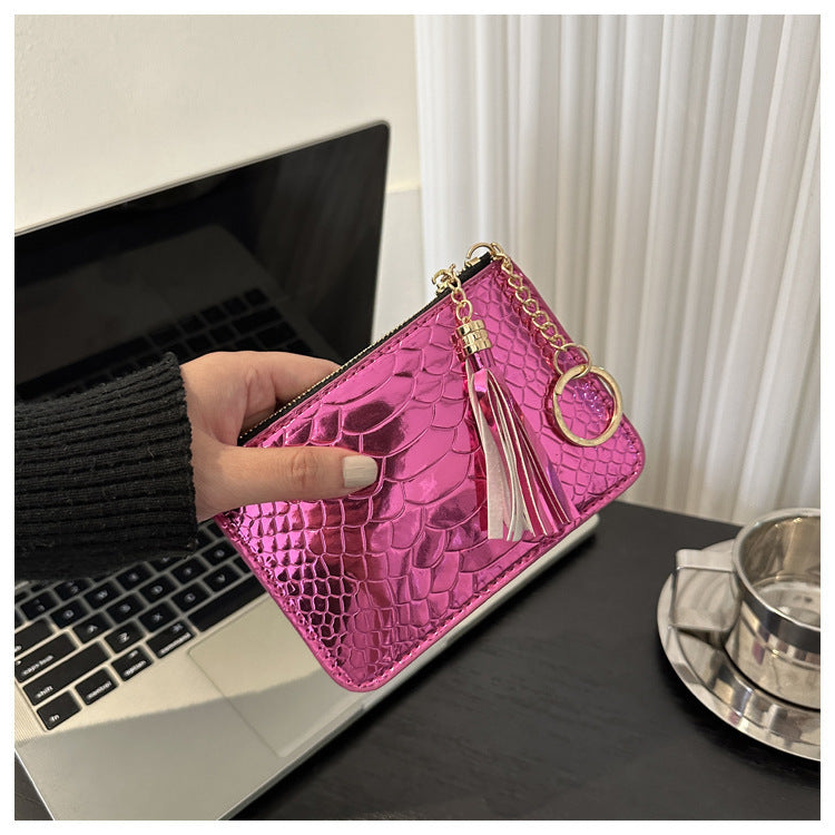 Women's Fashion Portable Crocodile Pattern Clutch Change Handbags