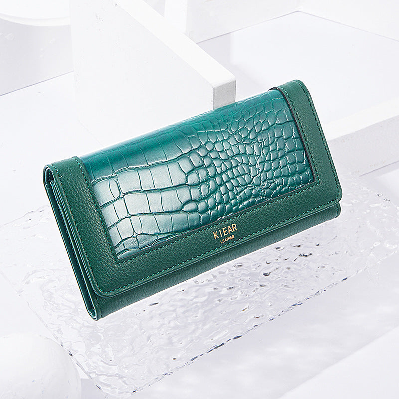 Women's Stylish Pretty Long Female Crocodile Ladies Wallets