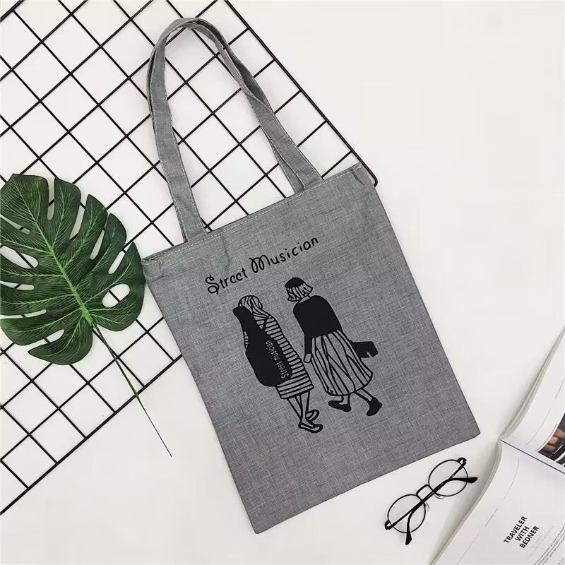 Canvas Printed Simple Fashion Packaging Book Handbags
