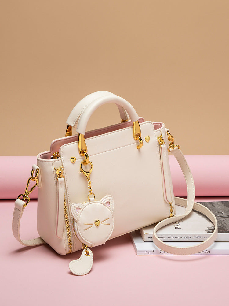 Women's High Quality Cat Genuine Leather Soft Handbags
