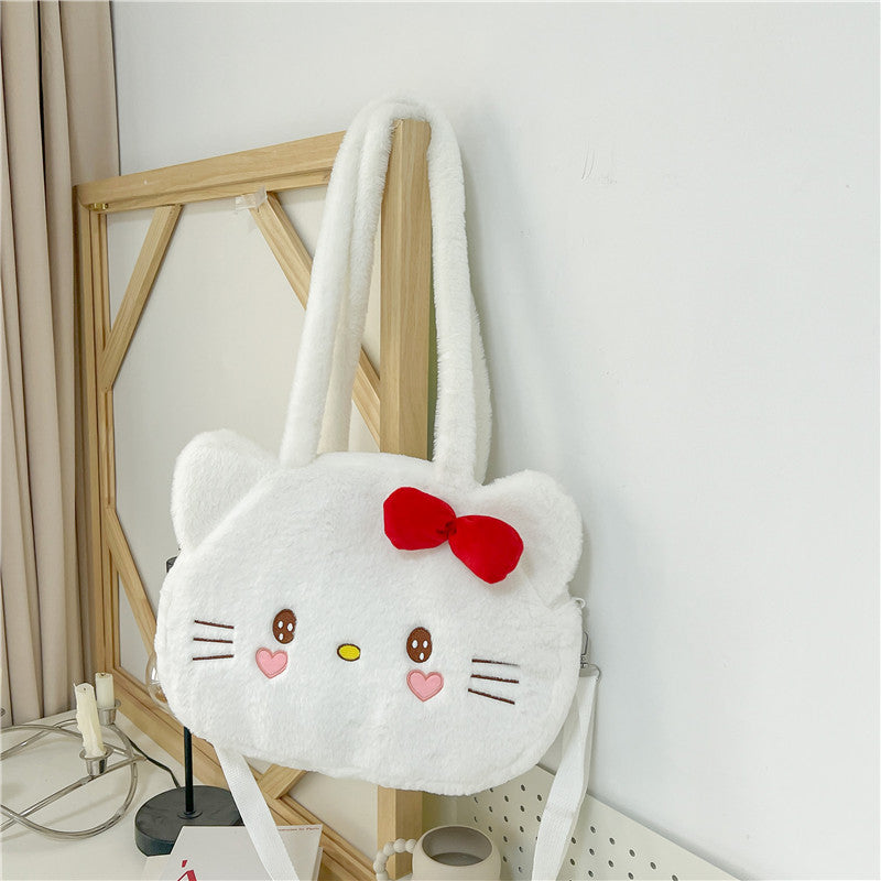 Cat Plush Female Cute Cartoon Underarm Shoulder Bags
