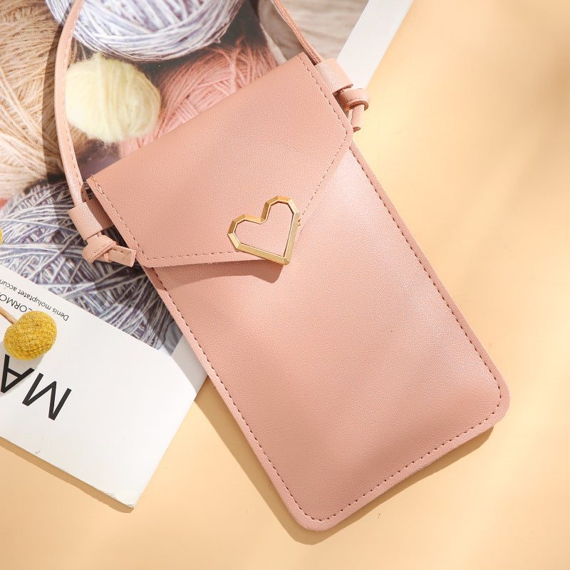 Transparent Touch Screen Mobile Female Retro Solid Color Crossbody Bags