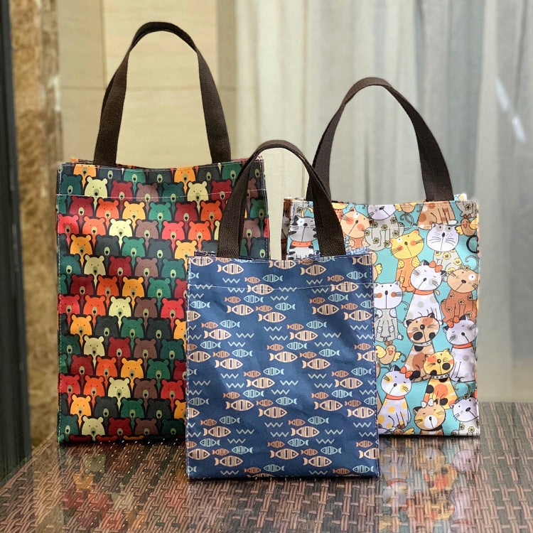Korean Style Waterproof Lunch Box Commuter Make-up File Handbags