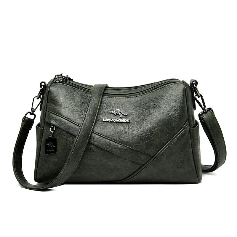 Women's Trendy Soft Leather Korean Style Large Crossbody Bags