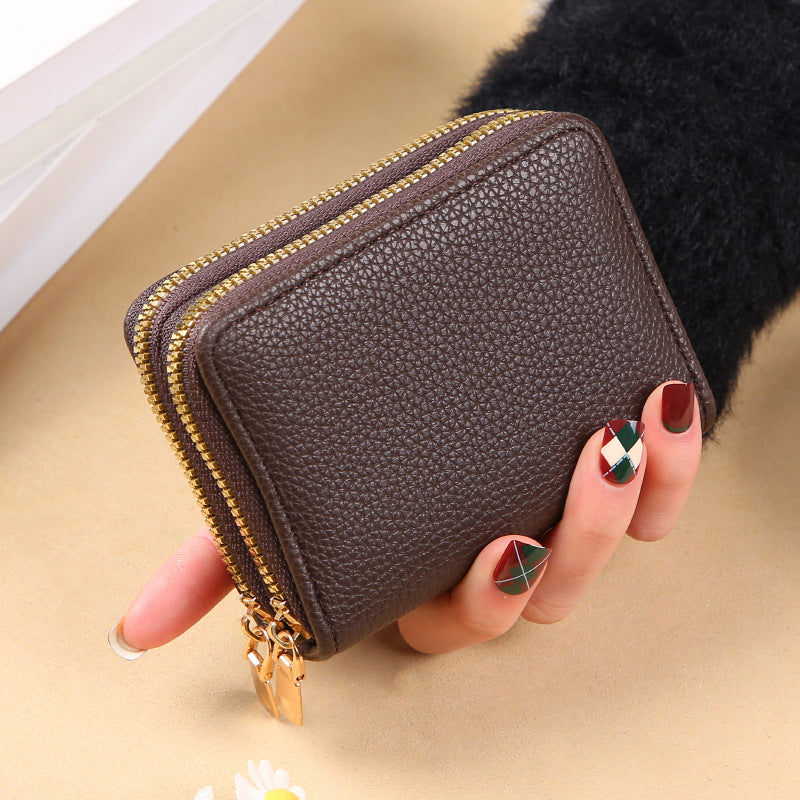 Women's Multifunctional Expanding Double Layer Zipper Large Card Holder