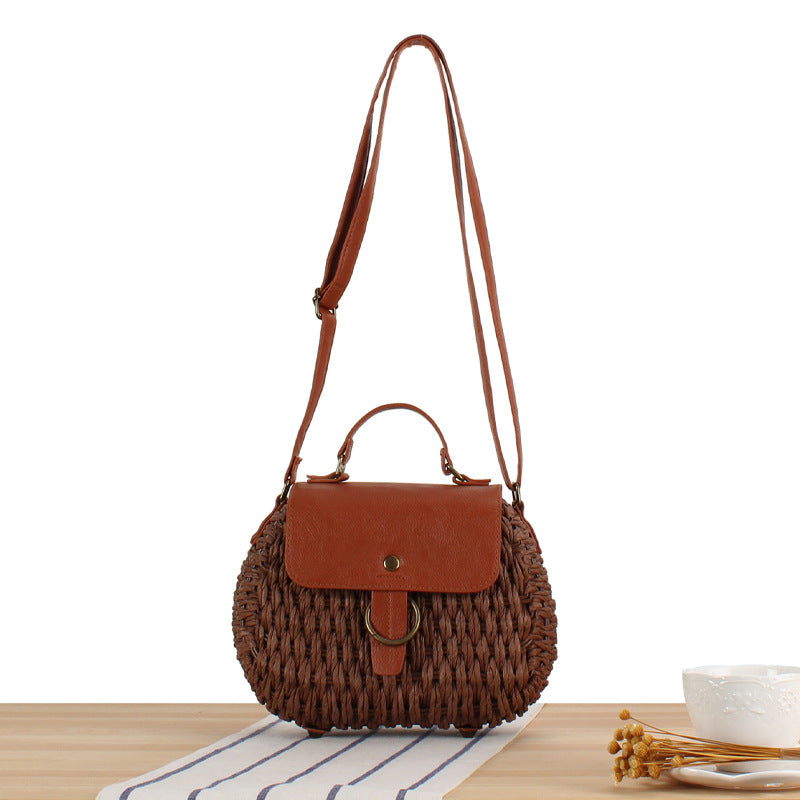 Retro Style Mori Summer Beach Straw Crossbody Bags