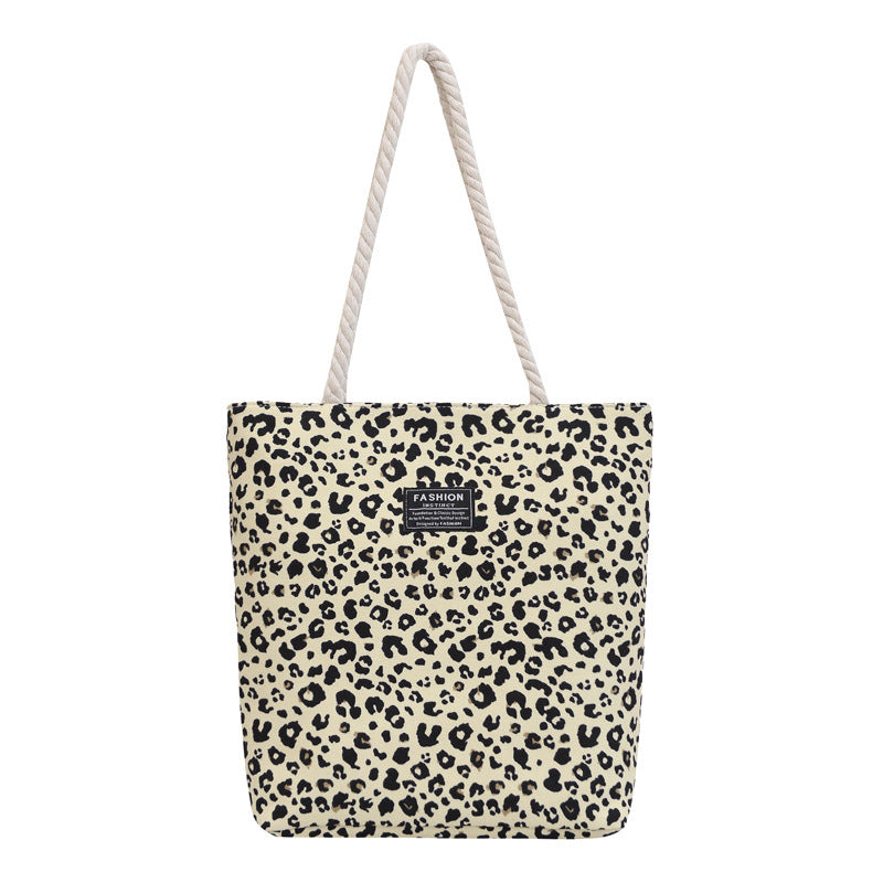 Women's Portable Canvas Fashion Leopard Print Artistic Unique Bucket Bags