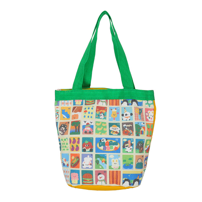 Cute Illustration Cylinder Lunch Box Clutch Bags