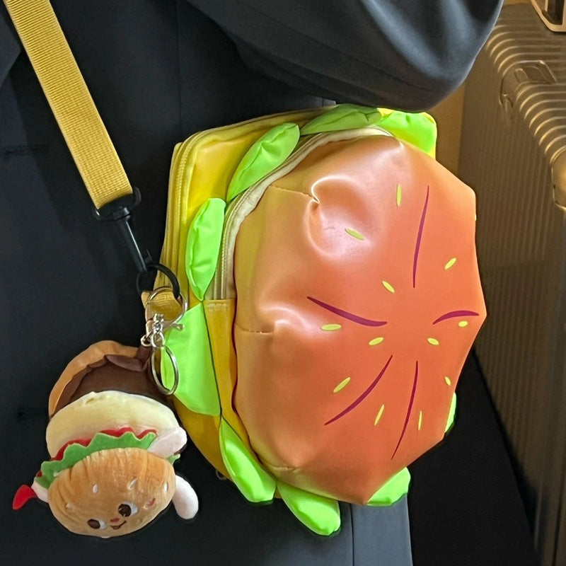 Hamburger Cartoon Cheese Three-dimensional Female Cute Shoulder Bags