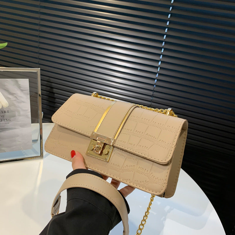 Underarm Korean Style Fashion Chain Trendy Texture Stone Crossbody Bags