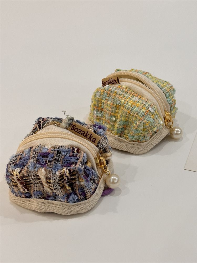 Woolen Plaid For Apple Wireless Headset Protective Coin Purses