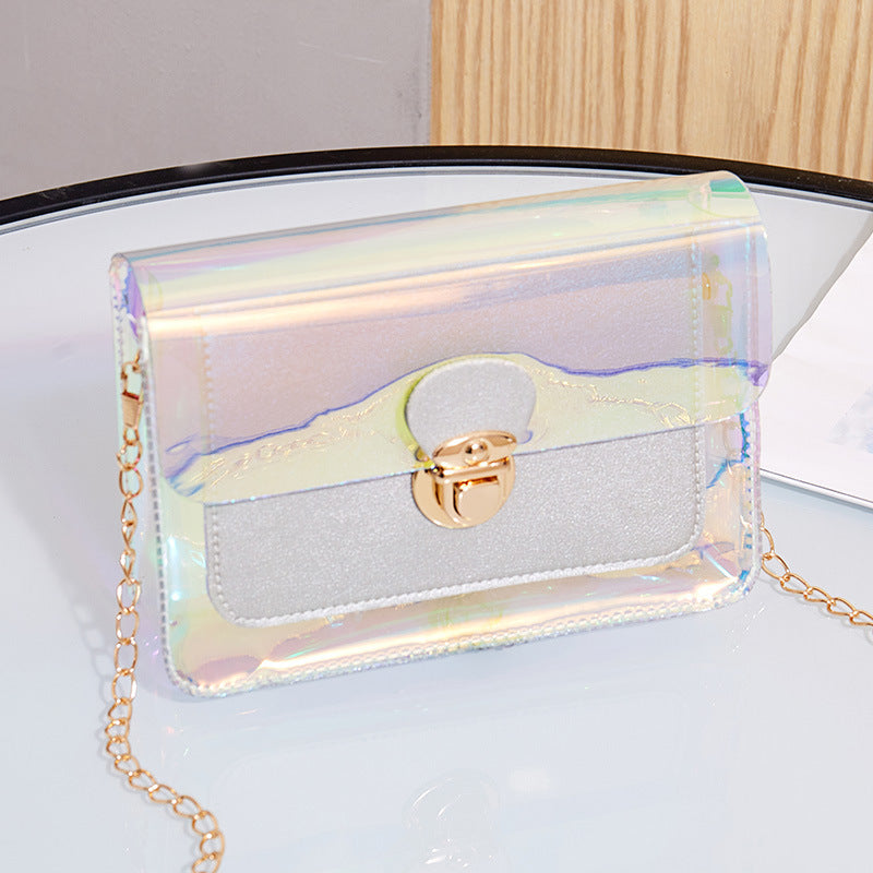 Women's Transparent Jelly Chain Fashionable Elegant Mobile Shoulder Bags