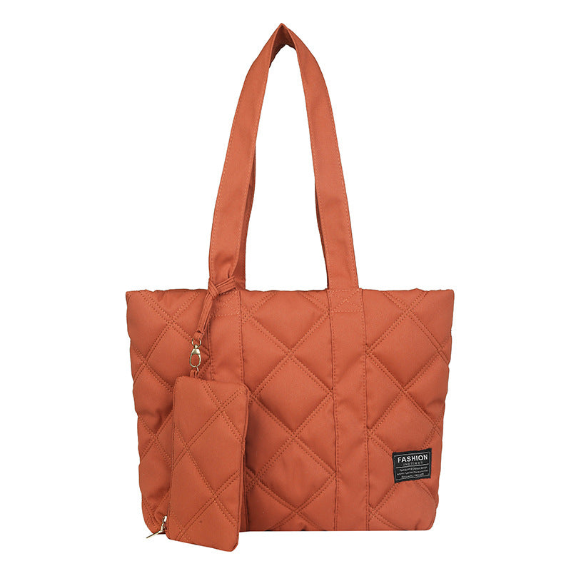Women's Fashionable Down Simple Large Capacity Cotton Shoulder Bags