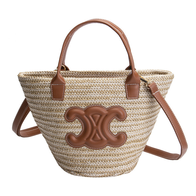 Summer Tide Woven Vegetable Basket Arc Handbags