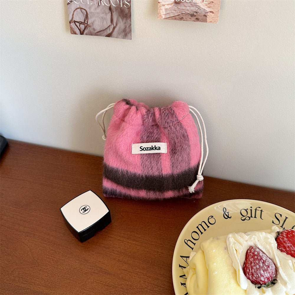 Woolen Buggy Cloth Portable Makeup Female Cosmetic Bags
