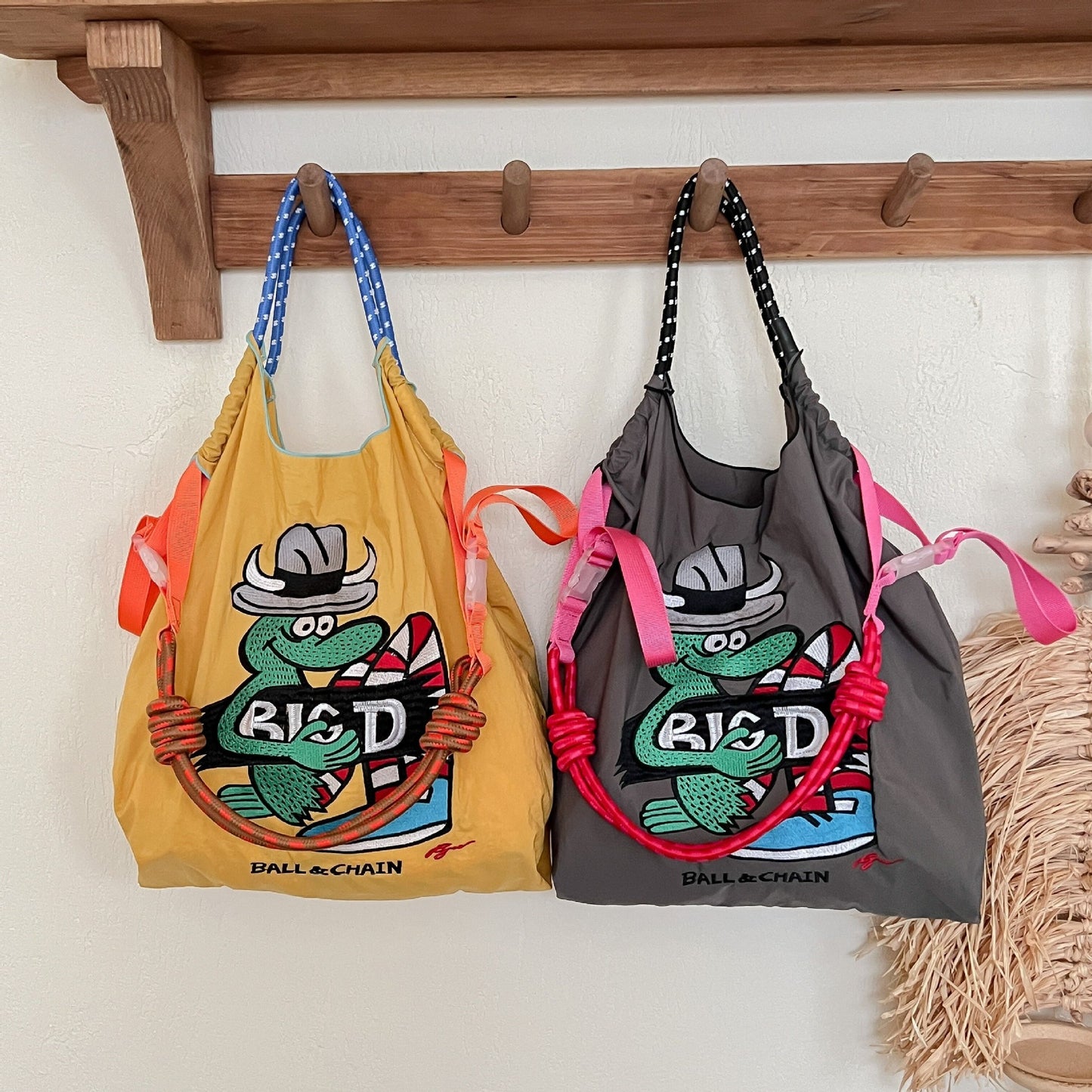 Crocodile Embroidery Shopping Niche Nylon Cloth Handbags