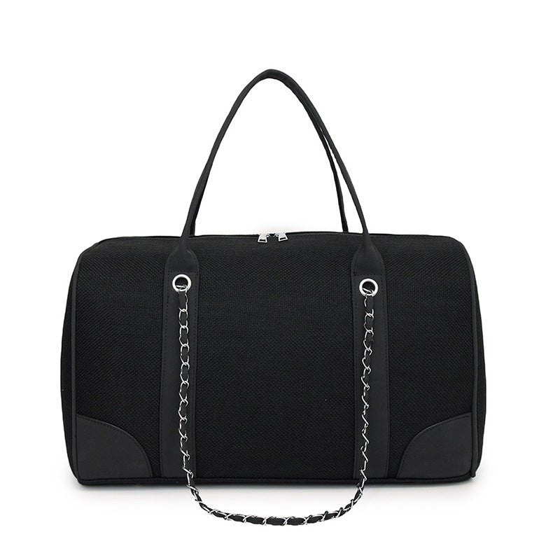 Women's Large Capacity Contrast Color Canvas Commuter Shoulder Bags