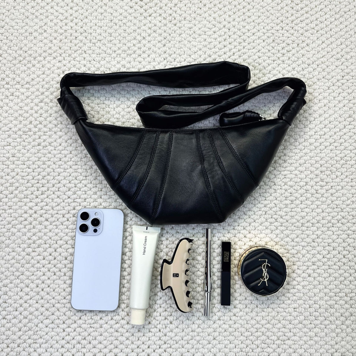 Women's Authentic Leather Sheepskin Niche Idle Style Kosong Croissant Women's Messenger Bag