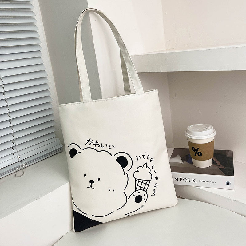 Women's Korean Style Trendy Large Capacity Canvas Autumn Shoulder Bags