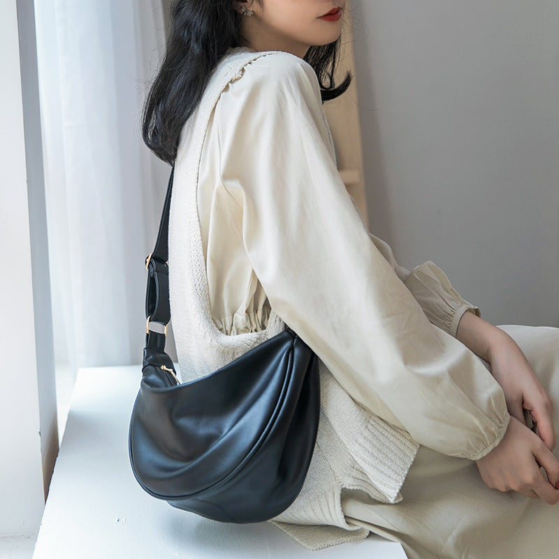 High-grade Soft Leather Dumpling Female Class Korean Crossbody Bags