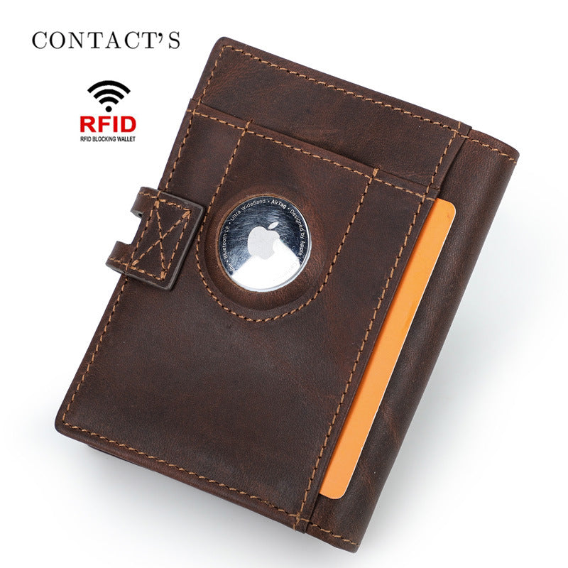 Men's Black Angel Can Hold Tracker Swiping Automatic Cassette Men's Wallet