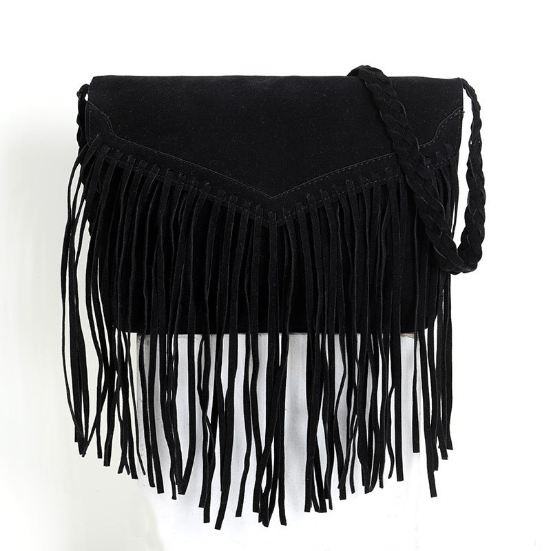 Women's Brushed Veet Trendy Tassel Fashionable Crossbody Bags