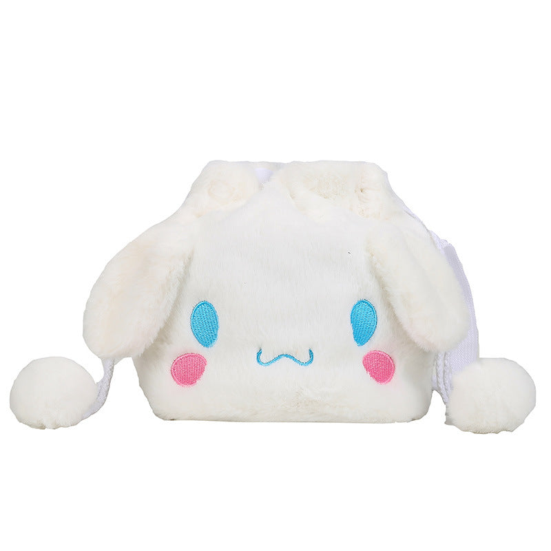 Cartoon Plush Cute Rabbit Drawstring Furry Shoulder Bags