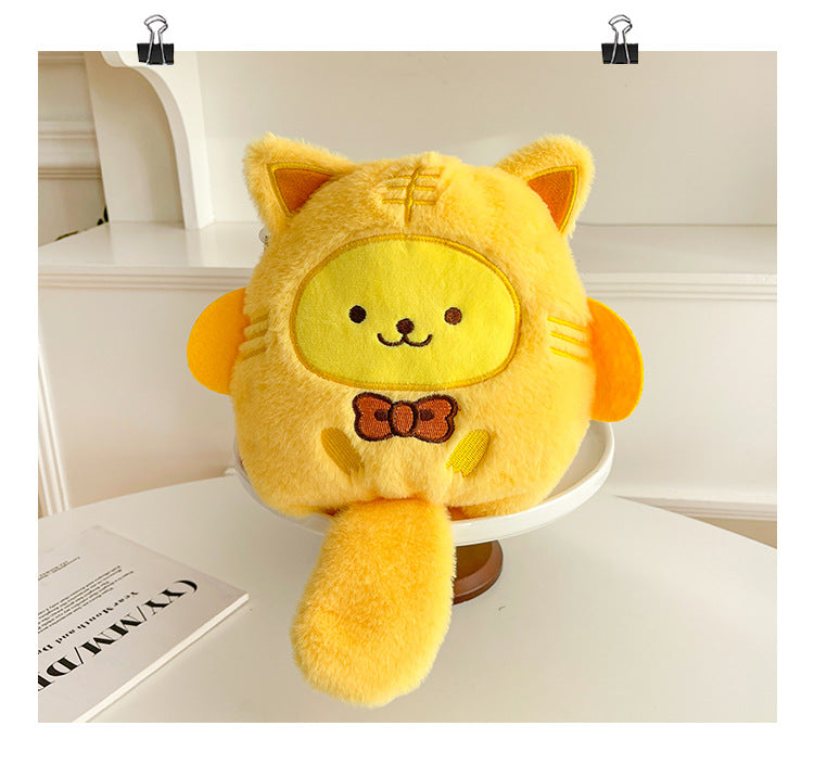Cute Plush Western Style Cartoon Cat Shoulder Bags