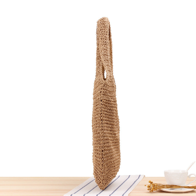 One Straw Mori Style Hand-woven Large Shoulder Bags