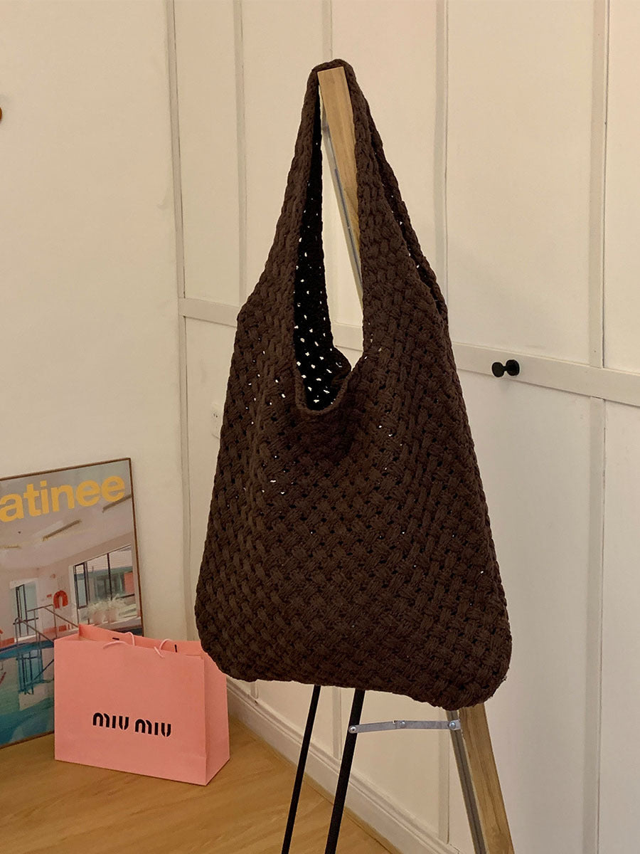 Women's Knitted Hand-woven Vintage Wool Shopping Shoulder Bags