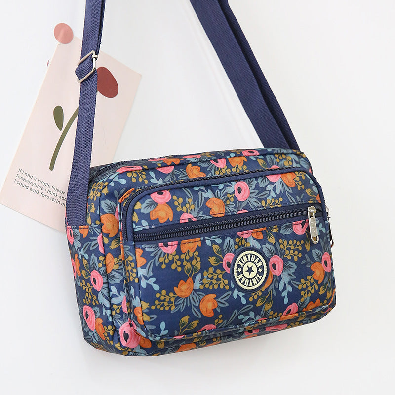 Women's Mother Oxford Cloth Stall Flower Crossbody Bags