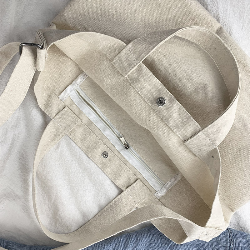 Neutral Canvas Street Large Capacity Leisure Shoulder Bags