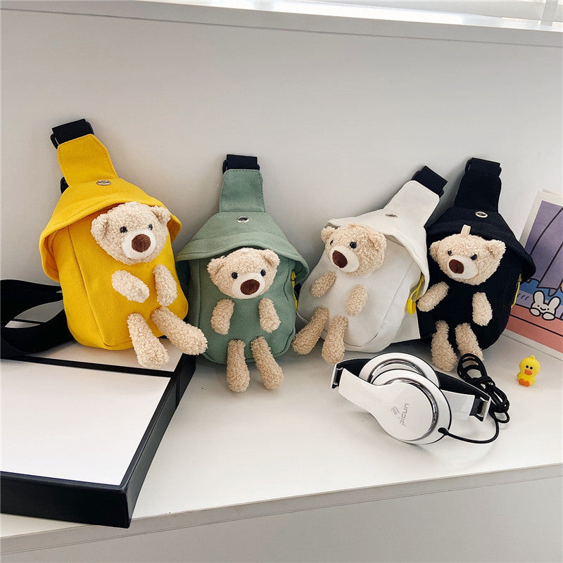 Children's Winter Cute Bear Korean Style Boys Mini Shoulder Bags