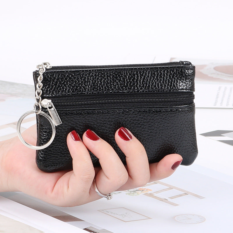 Authentic Leather Tactile Feel Female Mini Short Coin Purses