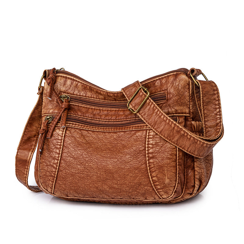 Women's Washed Retro Easy Matching Large Capacity Bags