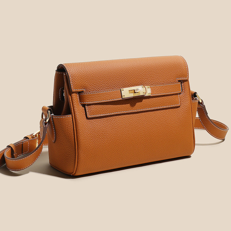 Layer Cowhide Kelly Versatile Retro High Sense Lock