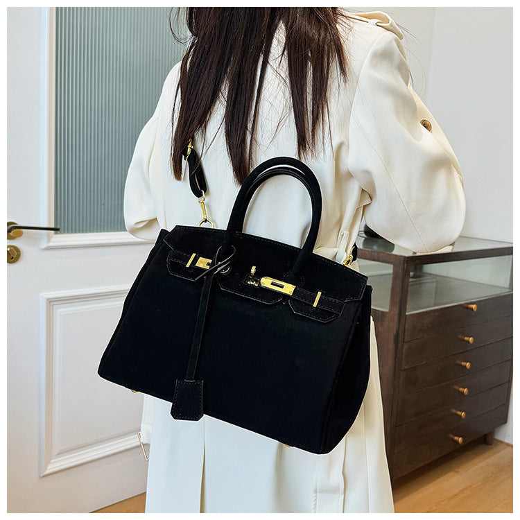 Women's Retro Trendy Kelly Advanced Texture Suede Shoulder Bags