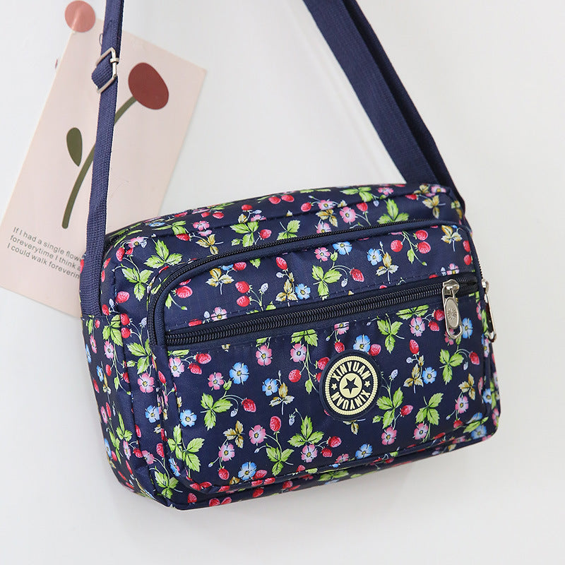 Women's Mother Oxford Cloth Stall Flower Crossbody Bags
